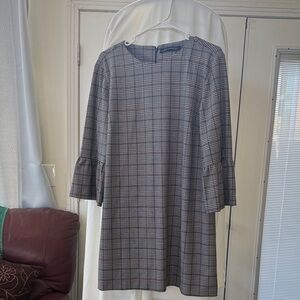 Zara Gray Plaid Long Sleeve Dress